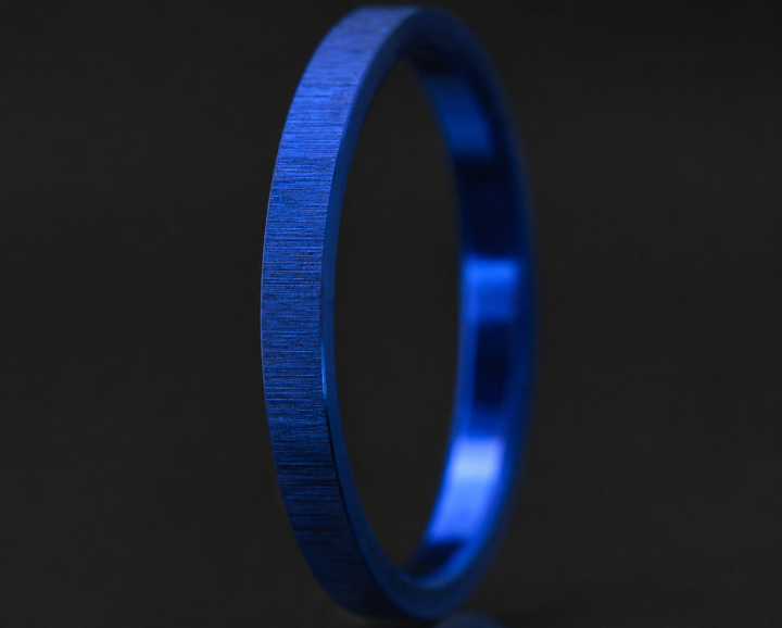 Inner ring (medium addon) "💙Ocean - wrinkled" in silver for interchangeable mood ring