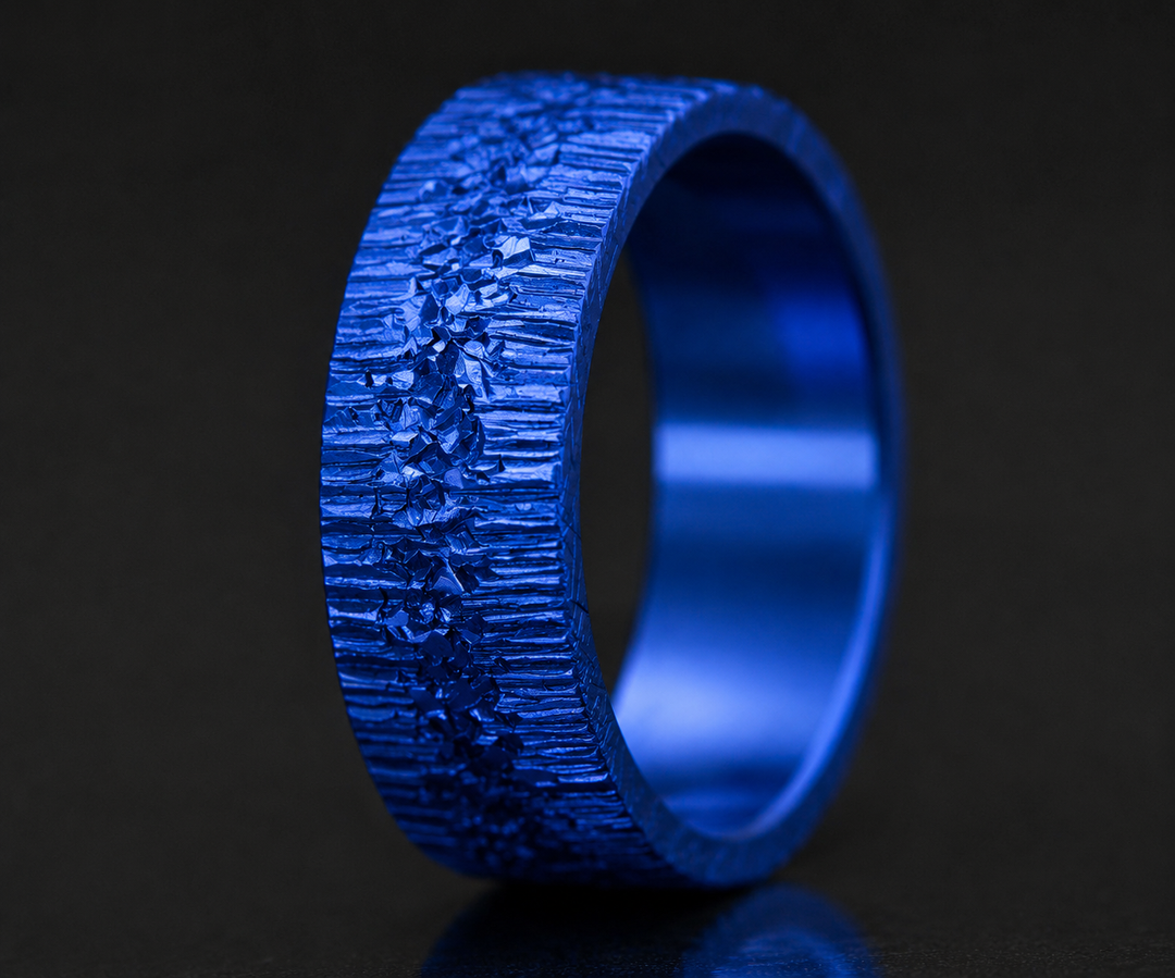 Inner ring (addon) "💙Ocean - Sparkling Water" in rock silver for interchangeable mood ring