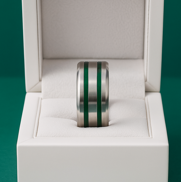 🌲  Set 2 Mini Addons aus smaragdgrünem Aluminium, für den auwechselbaren mood Ring