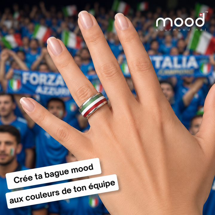 Bague interchangeable mood – Crée le drapeau de ton équipe de football préférée