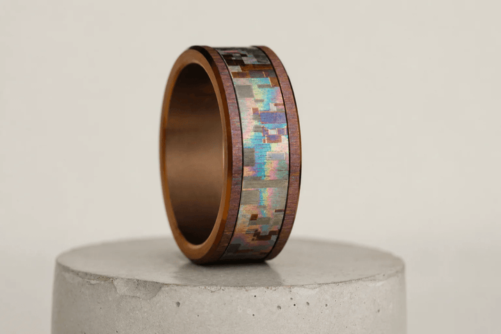 Anneau (deux tiers) "Flash Italie N°319 - 2026" en titane pour bague mood interchangeable