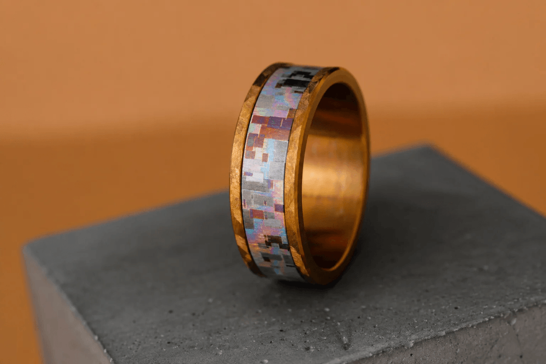 Anneau (deux tiers) "Flash Italie N°319 - 2026" en titane pour bague mood interchangeable