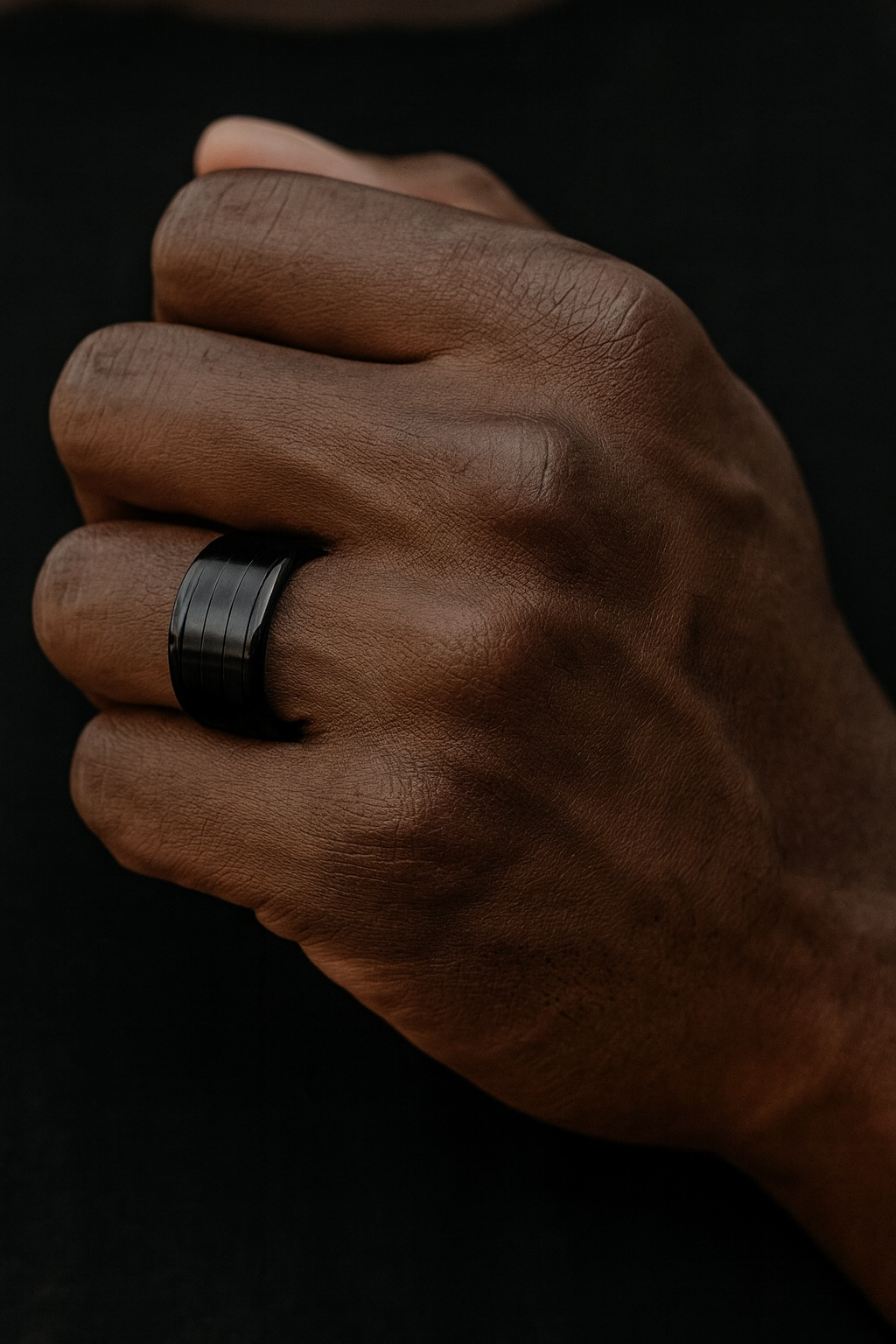 mood ring "Black Chrome" in steel