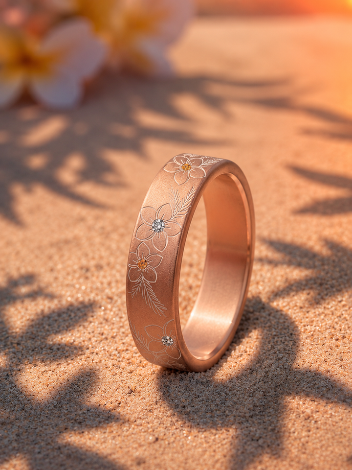 🌸 Anneau (deux tiers) "Tipanélis" en aluminium abricot serti pour bague mood interchangeable