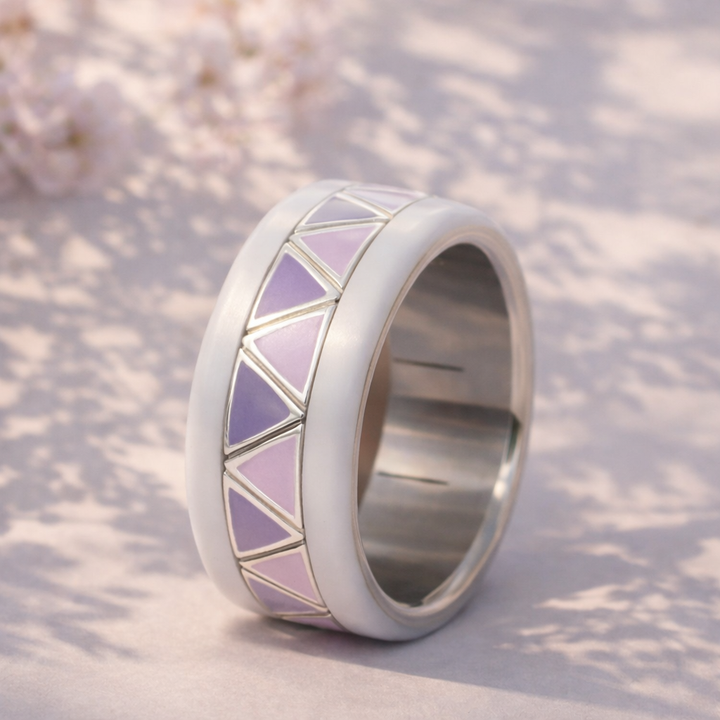 2/3 Addon „Isis“ aus Silber mit Emaille für den auswechselbaren mood Ring