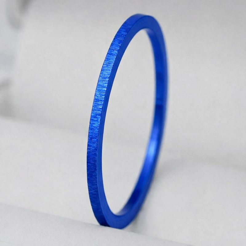 Anneaux (2 minis) en acier froissé bleu électrique pour bague mood interchangeable
