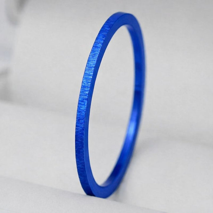 Anneaux (2 minis) en acier froissé bleu électrique pour bague mood interchangeable