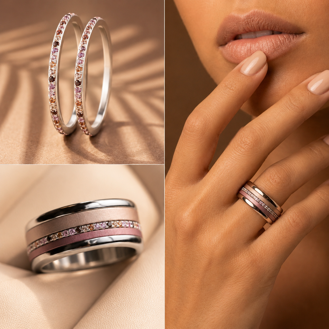 💍 Innenring (Mini Addon) "Aurelles" aus 925er Silber mit Zirkonia Steinen besetzt