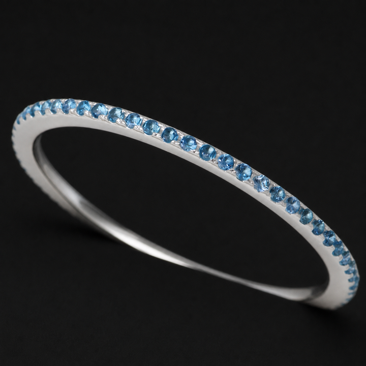 Mini addon en argent serti de Topazes 0.9mm