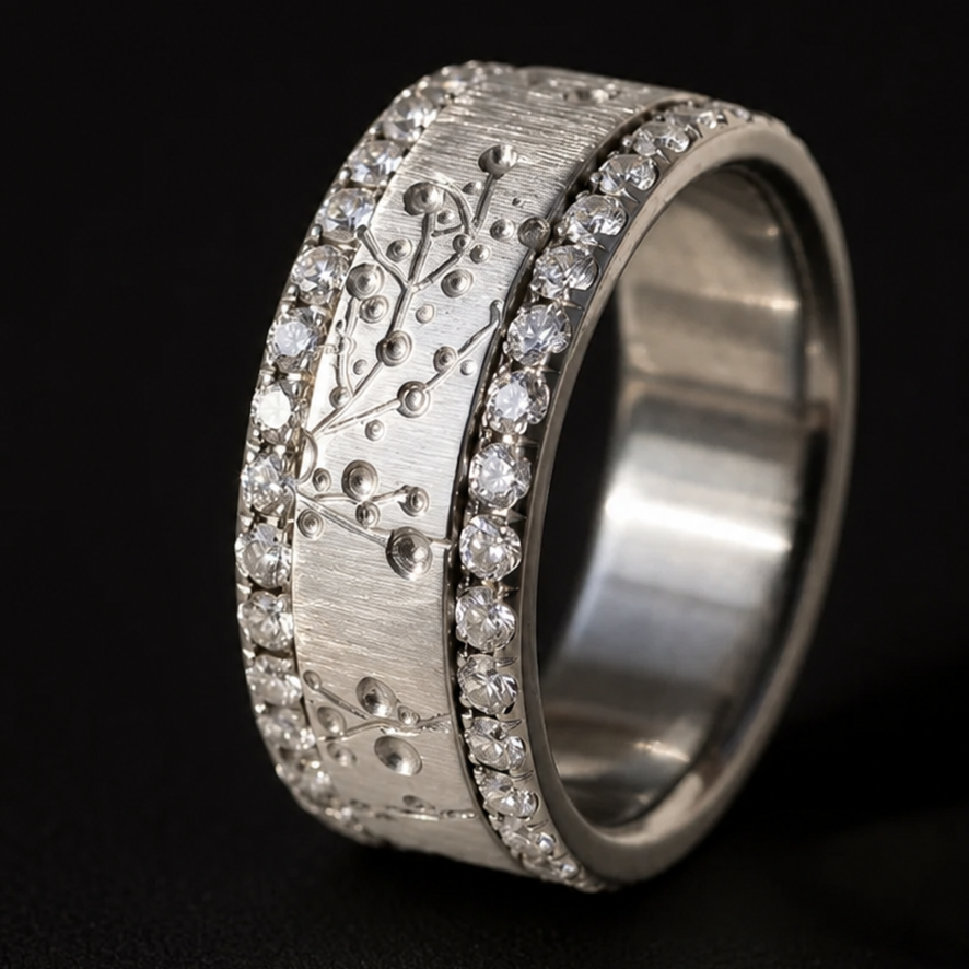 Base XS entièrement sertie de diamants blancs 1.9mm