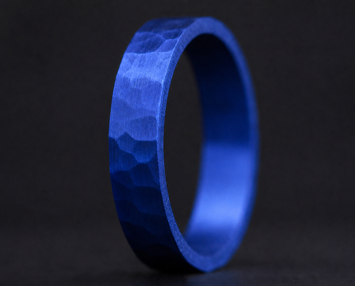 Anneau (deux tiers) "💙 Océan - martelé " en argent pour bague mood interchangeable