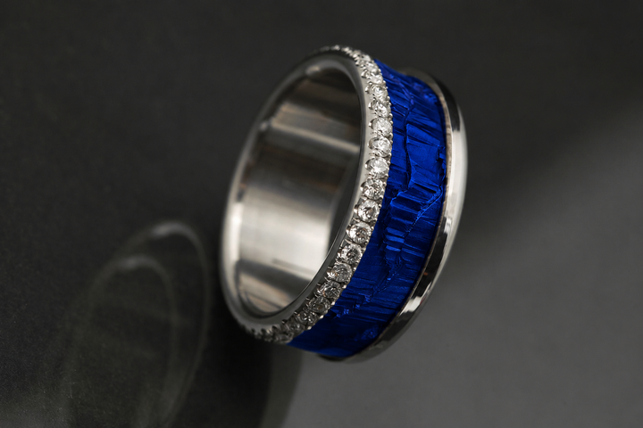 Anneau (deux tiers) "💙 Océan - Moab" en argent 3D pour bague mood interchangeable