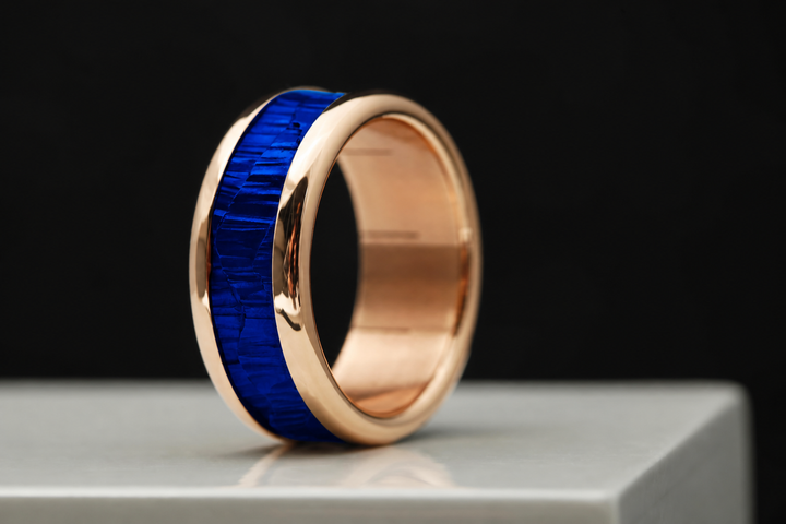 Anneau (deux tiers) "💙 Océan - Moab" en argent 3D pour bague mood interchangeable