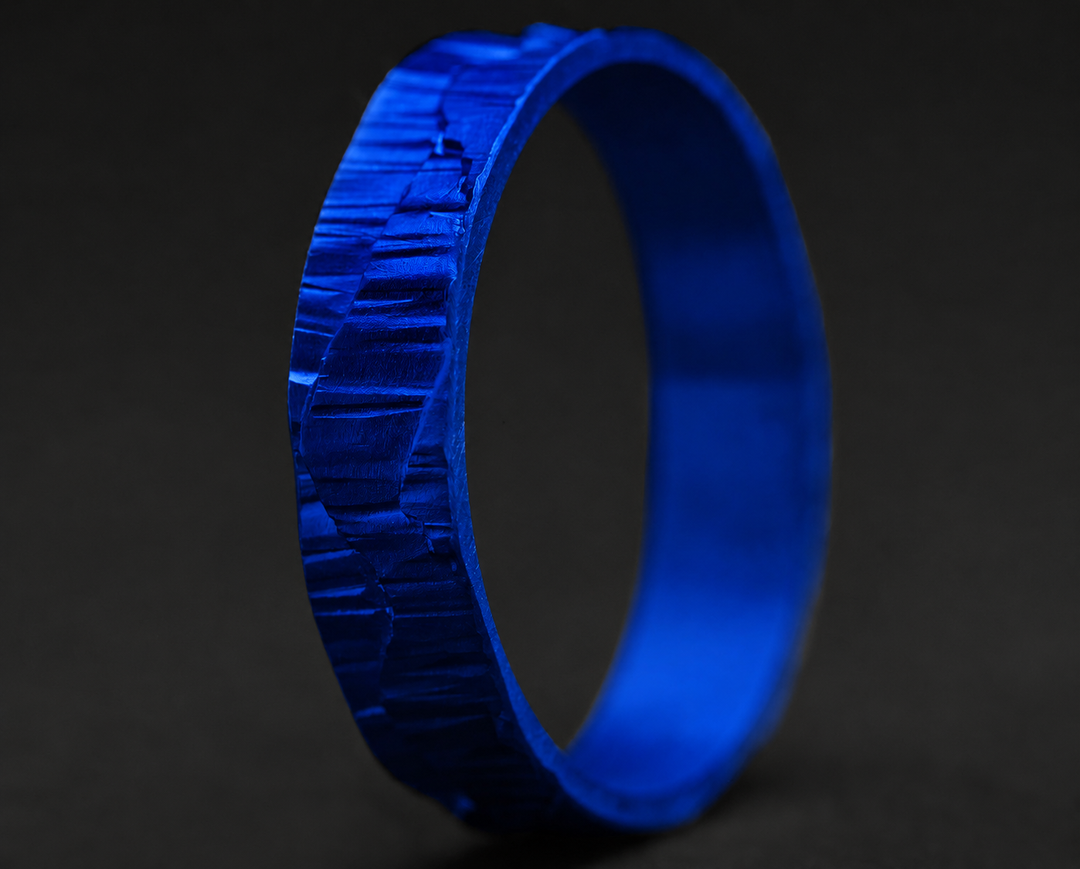 Anneau (deux tiers) "💙 Océan - Moab" en argent 3D pour bague mood interchangeable