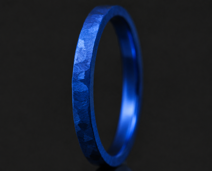Inner ring (medium addon) "💙Ocean - Glitter" in glitter steel for interchangeable mood ring
