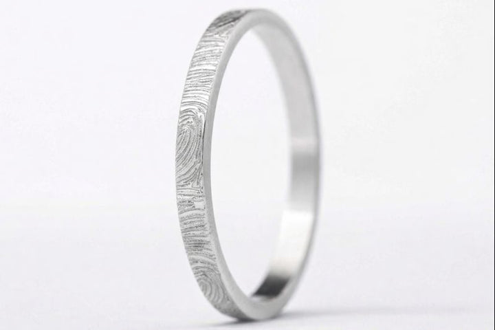 Ring-Set | „Full Digit“ mit persönlicher Gravur eines Fingerabdrucks | Black XS