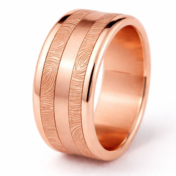 Ring set | Personalized fingerprint engraving | Black Small