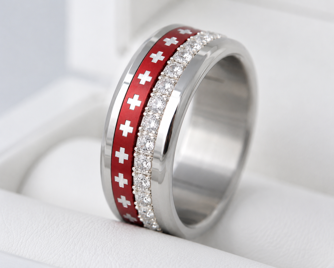 Mood auswechselbares Ring Set "Feiern wir die Schweiz" Sonderausgabe Juli 2025