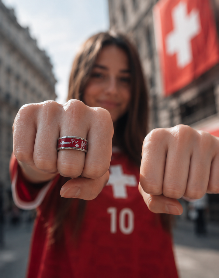 Anneau mood « Sang-Froid » en aluminium rouge — Nati 2026