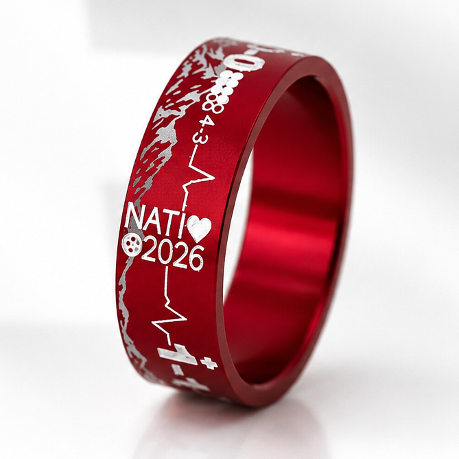 mood inner ring « Character » in red aluminium — Nati 2026