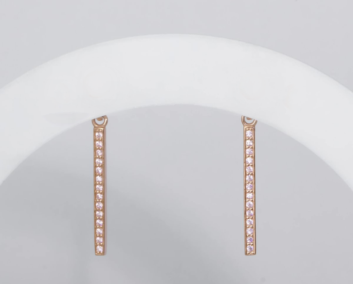 🌸 Drop „Aura Sakura“ Ohrhänger aus Rotgold 925er Silber mit rosafarbenen Zirkonia Steinen für mood Ohrringe