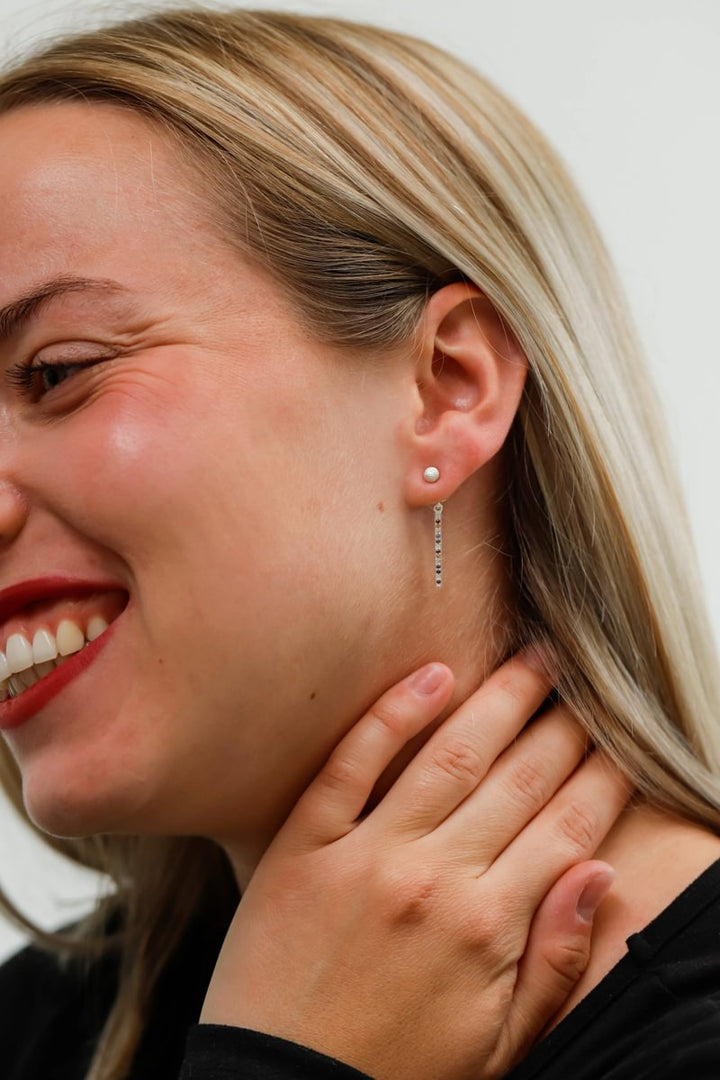 "Drop Aura d'automne " mood en argent 925 serti de zircons colorés (Bijou d'oreille)