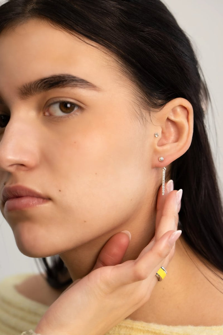 Drop „Frostige Aura“ Ohrhänger aus 925er Silber mit grauen Zirkonia Steinen für mood Ohrringe