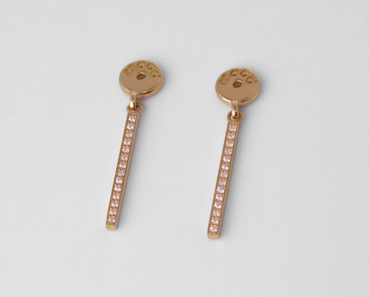 🌸 "Clip & Drop Aura Sakura" mood en argent 925 rose gold serti de zircons roses (Bijou d’oreille interchangeable)