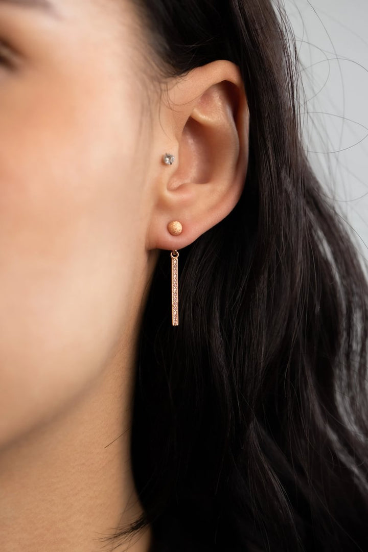 🌸 "Clip & Drop Aura Sakura" mood en argent 925 rose gold serti de zircons roses (Bijou d’oreille interchangeable)