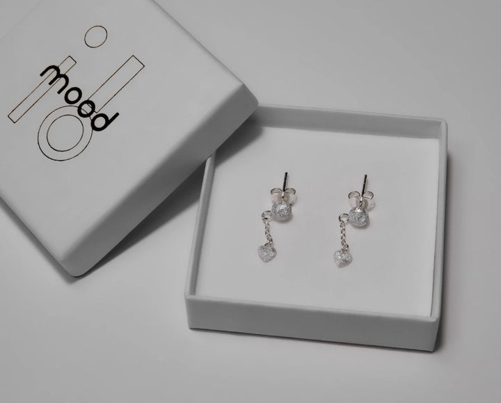 "Clip & Drop Heart" mood en argent 925 (Bijou d’oreille interchangeable)