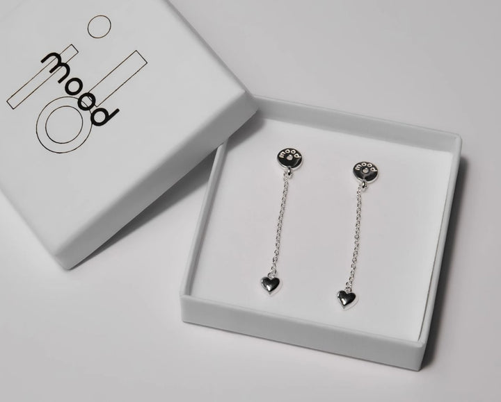 "Clip & Drop Heart" mood en argent 925 (Bijou d’oreille interchangeable)