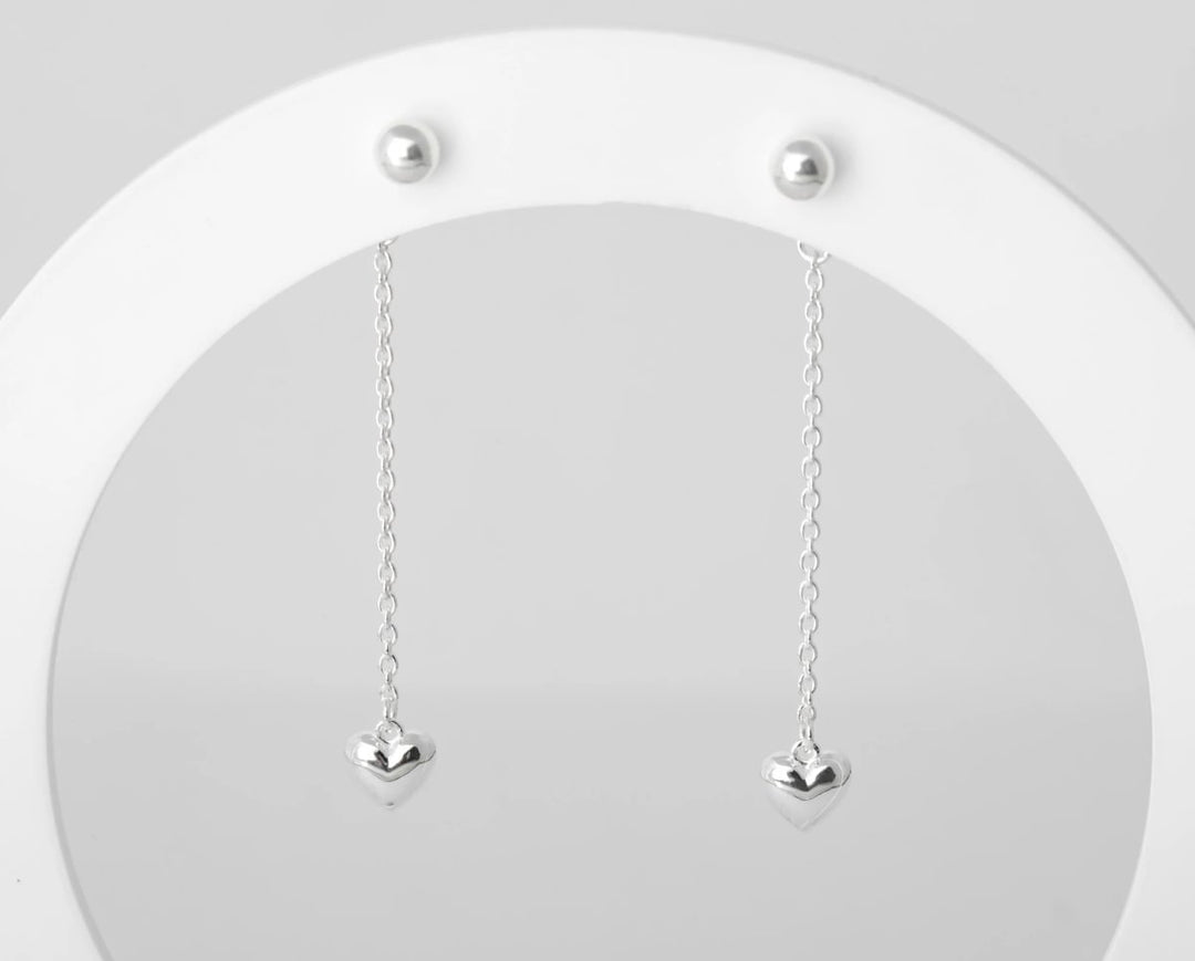 "Clip & Drop Heart" mood en argent 925 (Bijou d’oreille interchangeable)