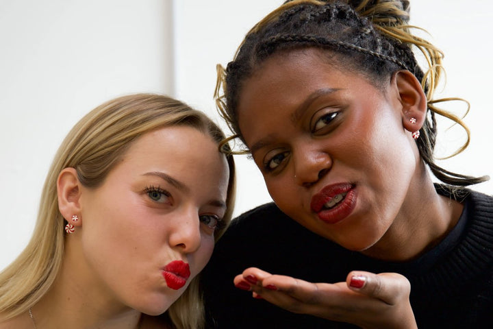 "Clip & Drop Candy" mood en argent 925 serti de zircons rouges et blancs (Bijou d'oreille)