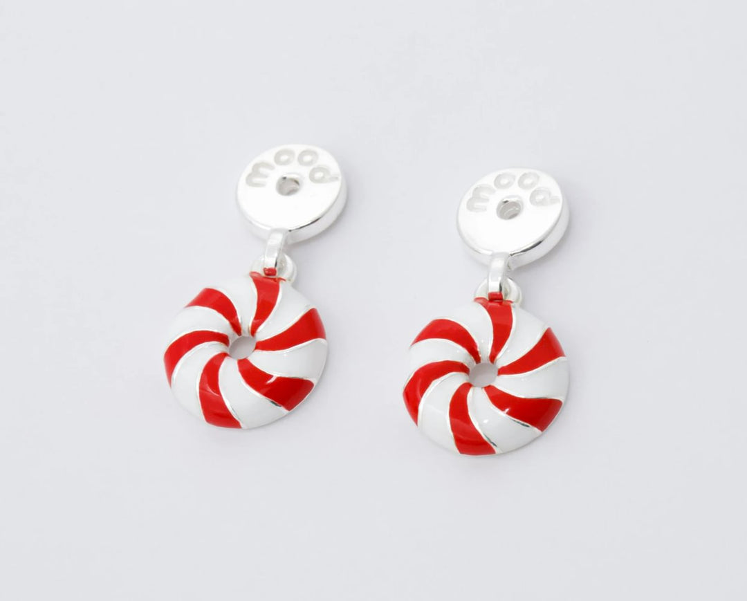 "Clip & Drop Candy" mood en argent 925 serti de zircons rouges et blancs (Bijou d'oreille)