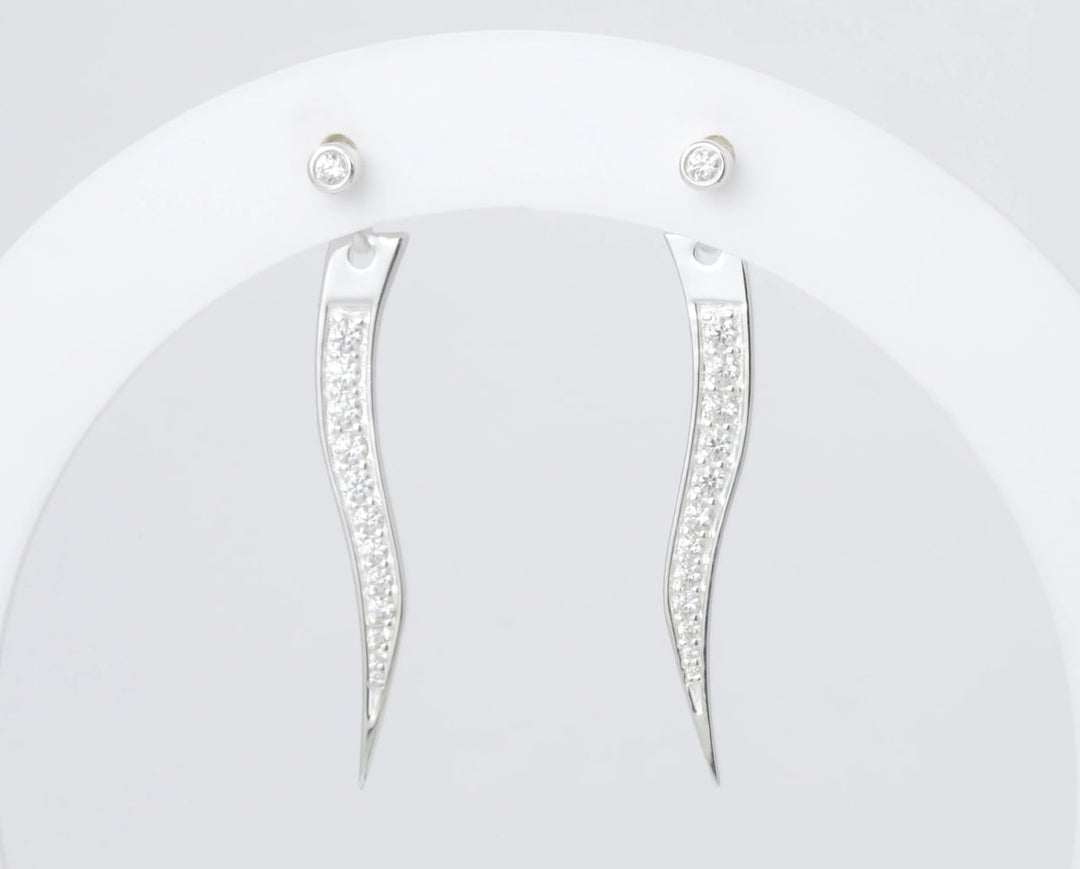 "Clip Aura" mood en argent 925 serti d'un zircon blanc (Bijou d’oreille)