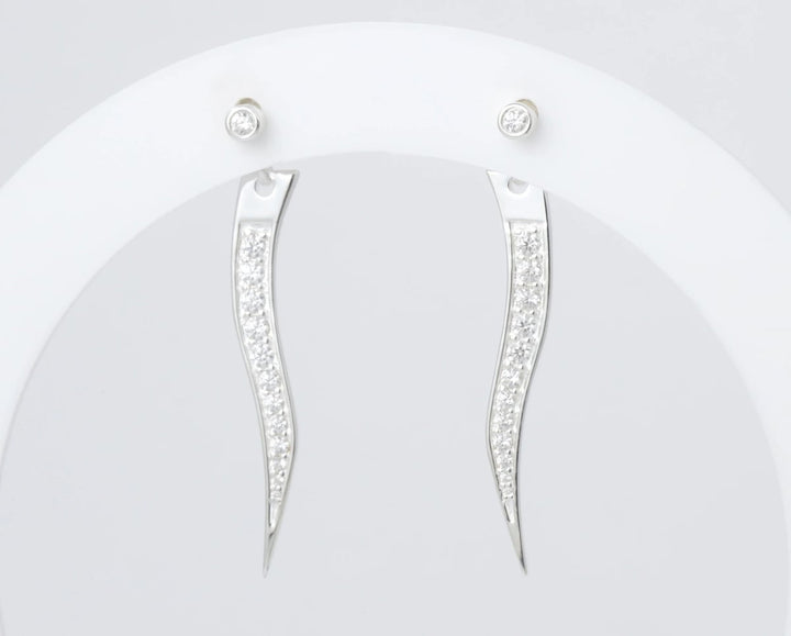 "Clip Aura" mood en argent 925 serti d'un zircon blanc (Bijou d’oreille)