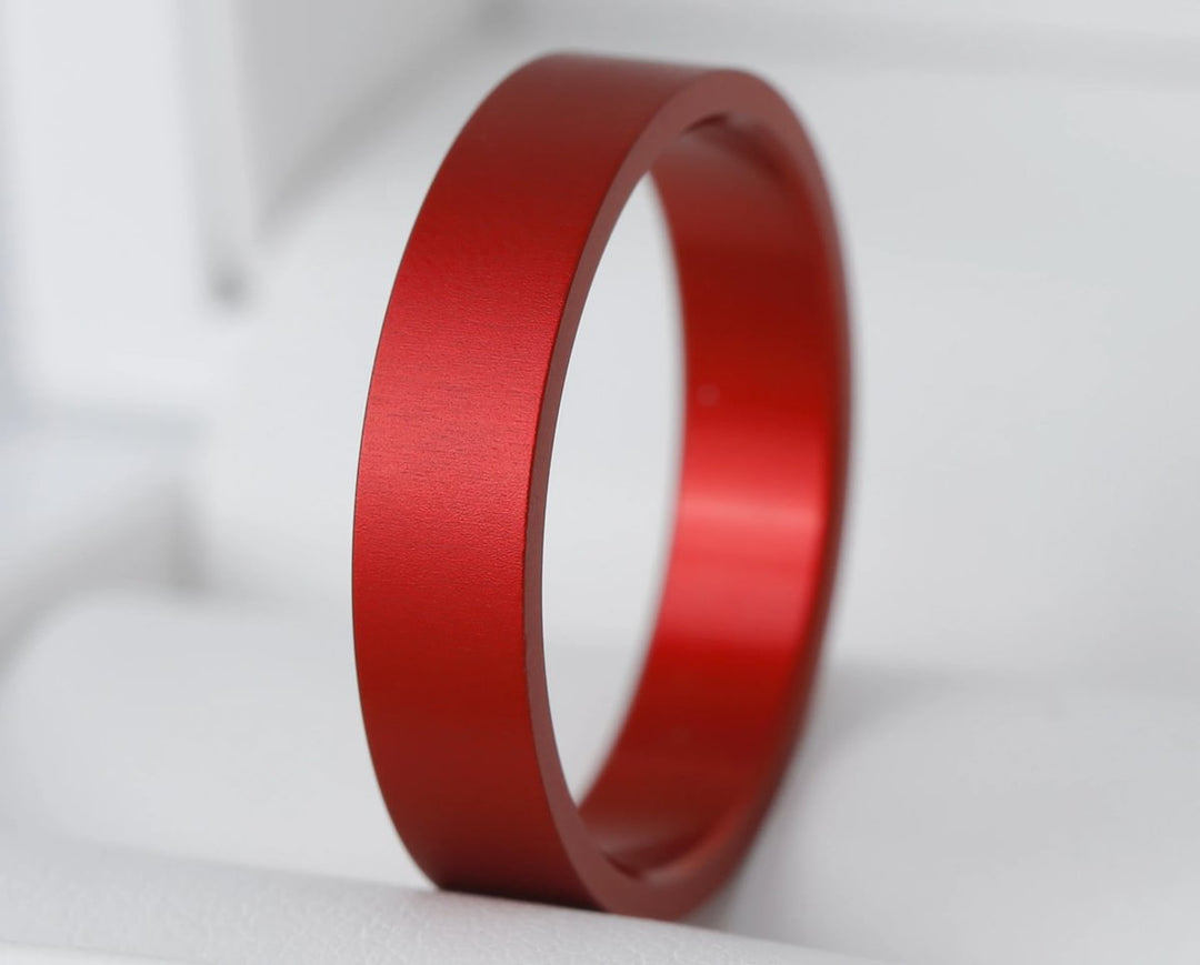 ❤️ Anneaux (deux tiers) en aluminium rouge pour bague mood interchangeable