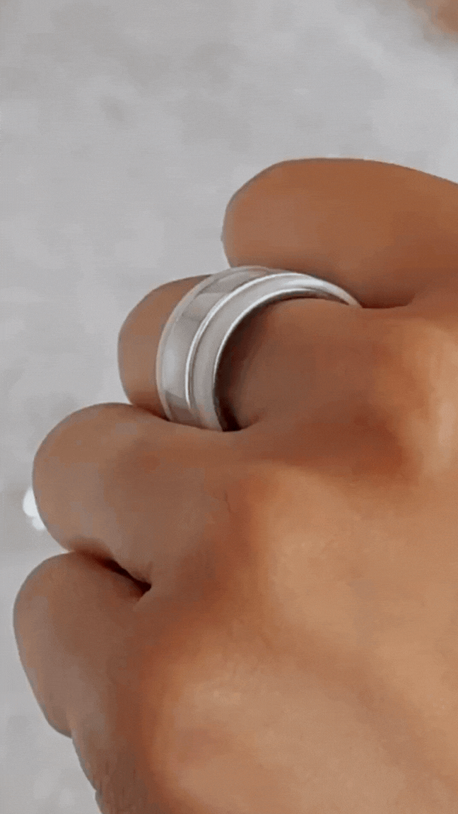 Innenring „Alba Nácar Inlay" in Perlmutt Silber — (Format: Addon oder 2/3)