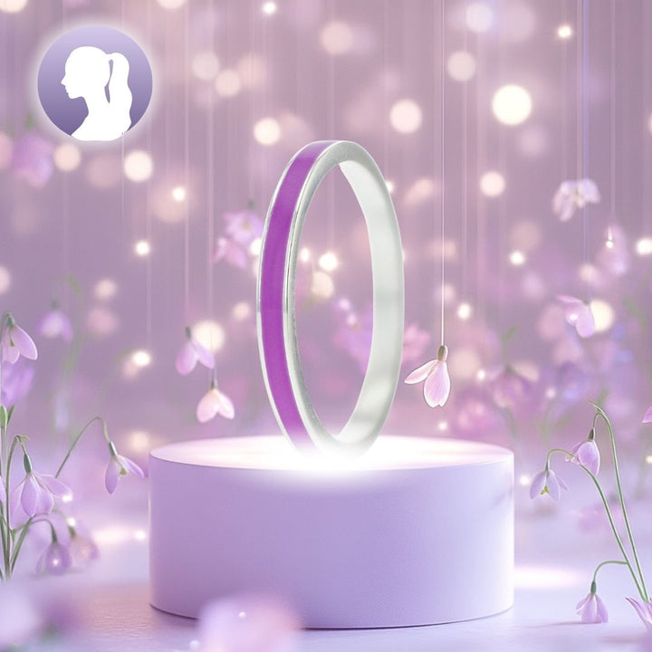 Inner ring (medium addon) "Serene" in 925 silver with purple enamel coating