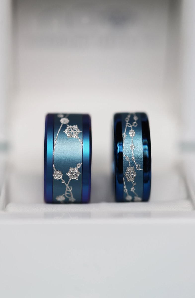 8 🎁 Anneau (addon ou deux tiers) "Danse de Noël" en aluminium myrtille