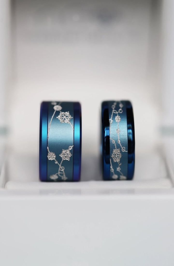 8 🎁 Anneau (addon ou deux tiers) "Danse de Noël" en aluminium myrtille