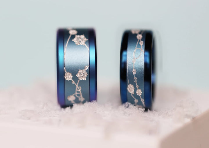 8 🎁 Anneau (addon ou deux tiers) "Danse de Noël" en aluminium myrtille