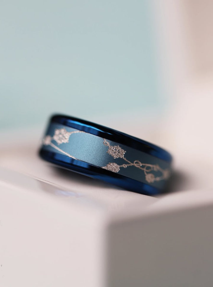 8 🎁 Anneau (addon ou deux tiers) "Danse de Noël" en aluminium myrtille