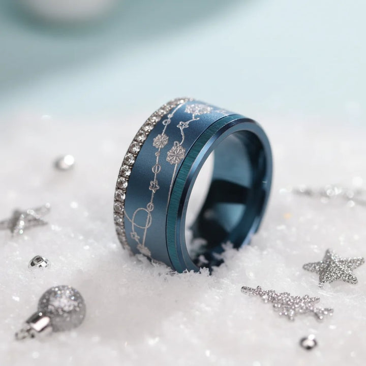 8 🎁 Anneau (addon ou deux tiers) "Danse de Noël" en aluminium myrtille