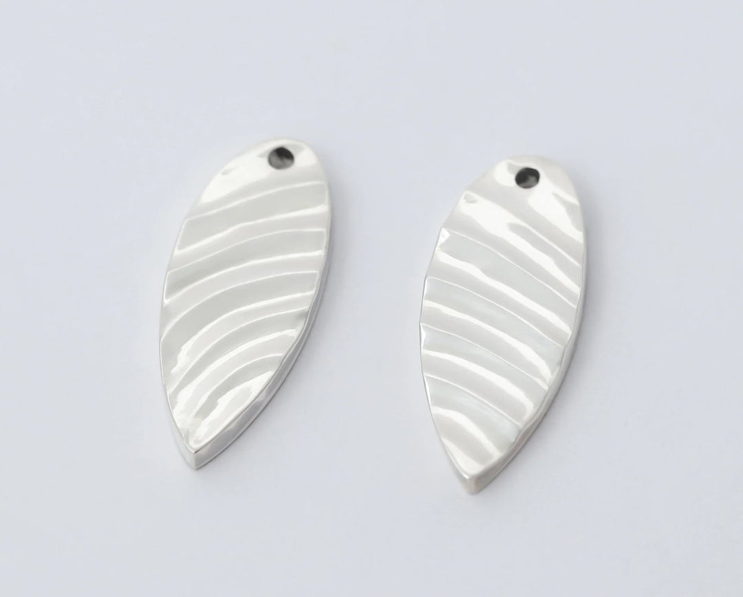 Drop "Gewellter Opal" mood in 925er Silber (auswechselbarer Ohrschmuck)