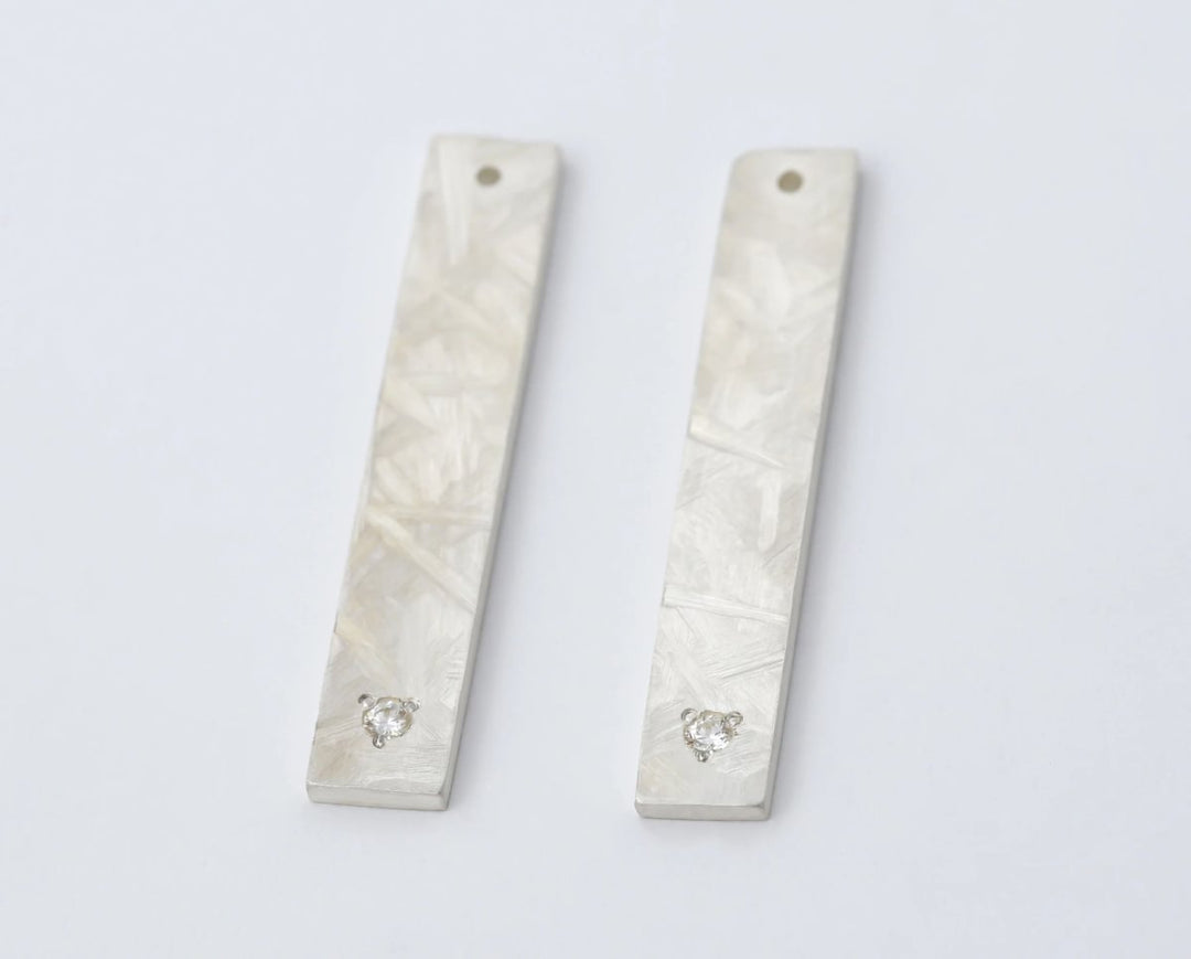 Drop "Paillettes" mood en argent 925 serti (Bijou d’oreille interchangeable)