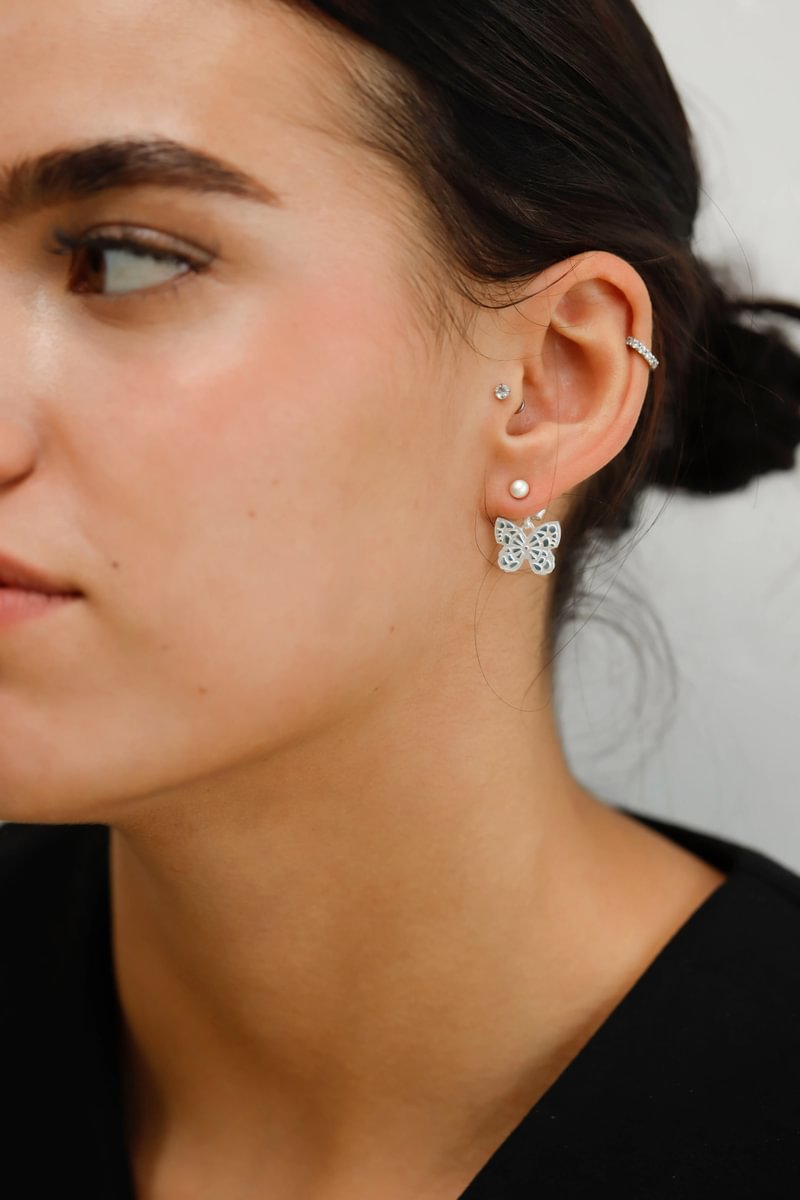 "Drop Mariposa " mood en argent 925 (Bijou d'oreille)