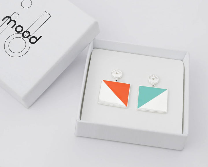 "Drop Azthèque " mood en argent 925 et revêtement en émail (Bijou d'oreille)