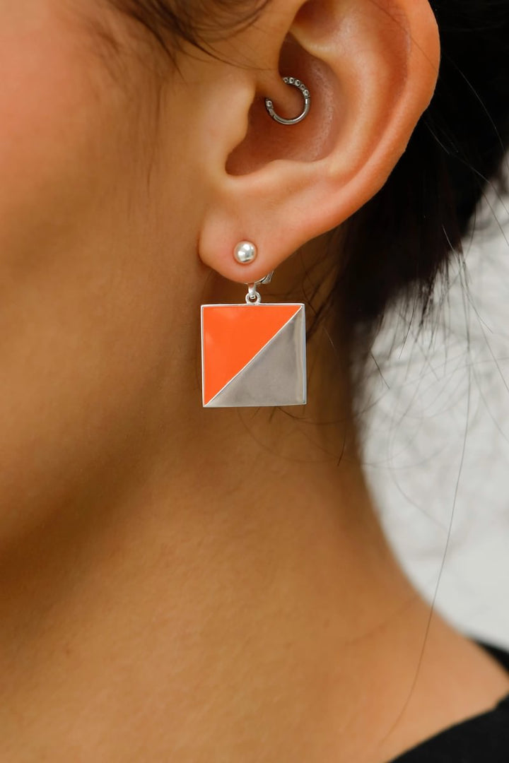 "Drop Azthèque " mood en argent 925 et revêtement en émail (Bijou d'oreille)