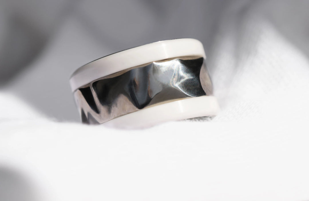 Innenring (Addon) "Vergänglich" aus Edelstahl für den auswechselbaren mood Ring